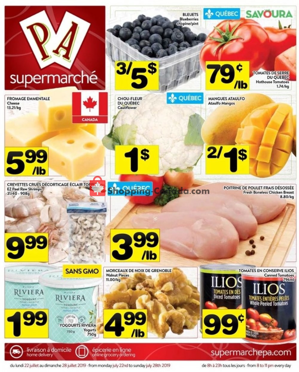 Supermarché PA flyer from Monday July 22, 2019 to Sunday July 28, 2019 - page 1