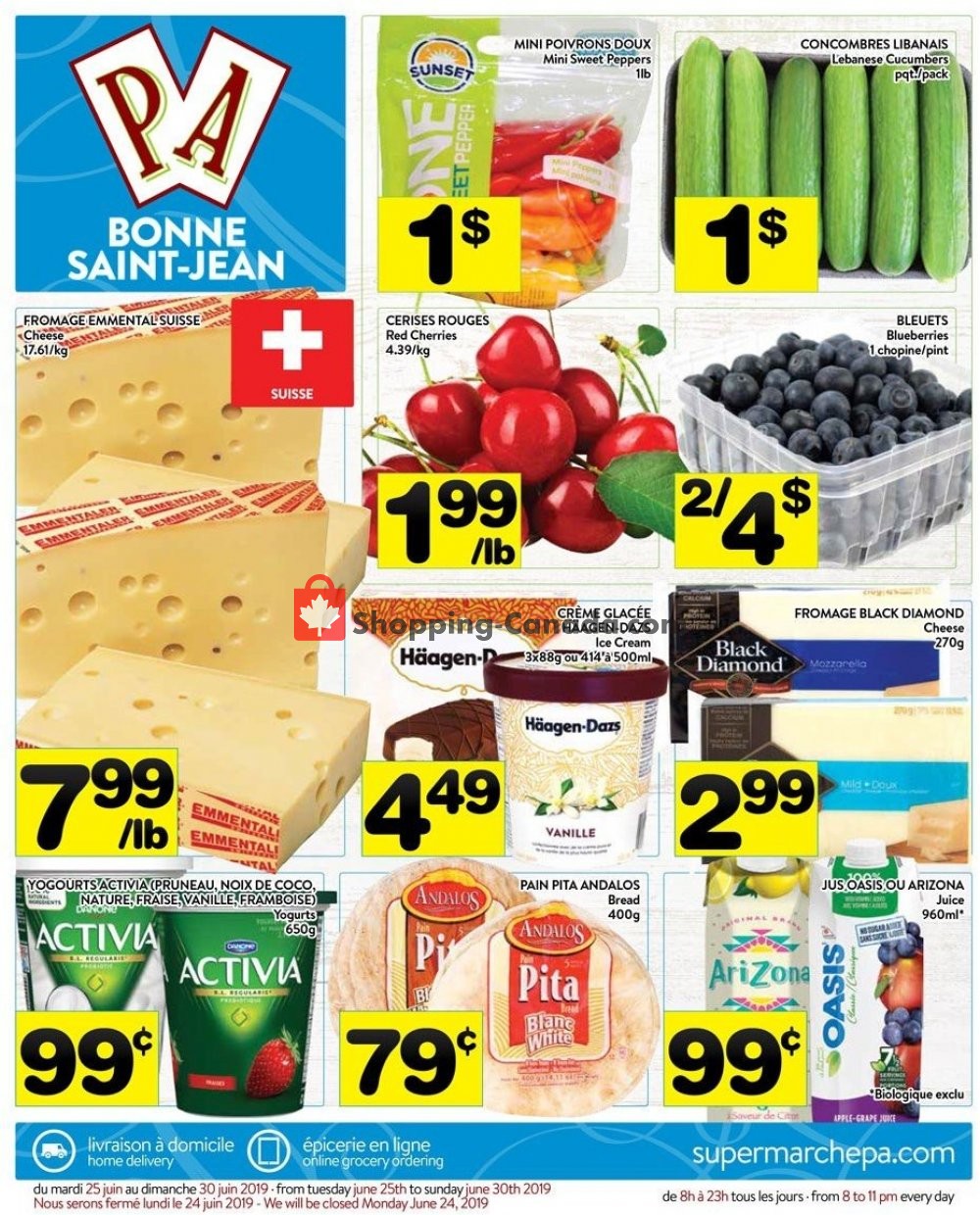 Supermarché PA flyer from Tuesday June 25, 2019 to Sunday June 30, 2019 - page 1