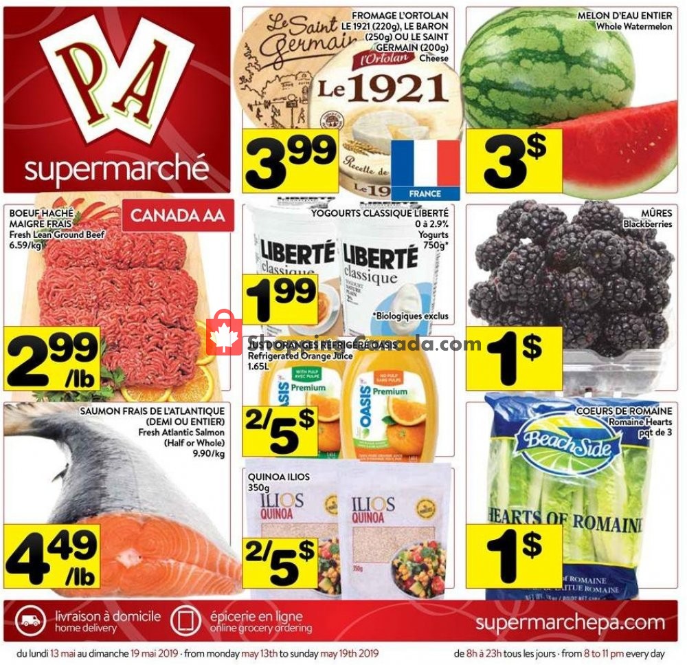 Supermarché PA flyer from Monday May 13, 2019 to Sunday May 19, 2019 - page 1