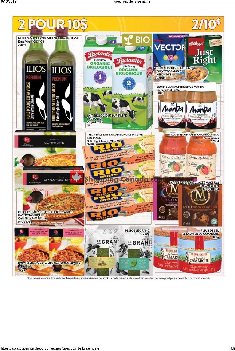 Supermarché PA flyer from Monday September 9, 2019 to Sunday September 15, 2019 - page 4