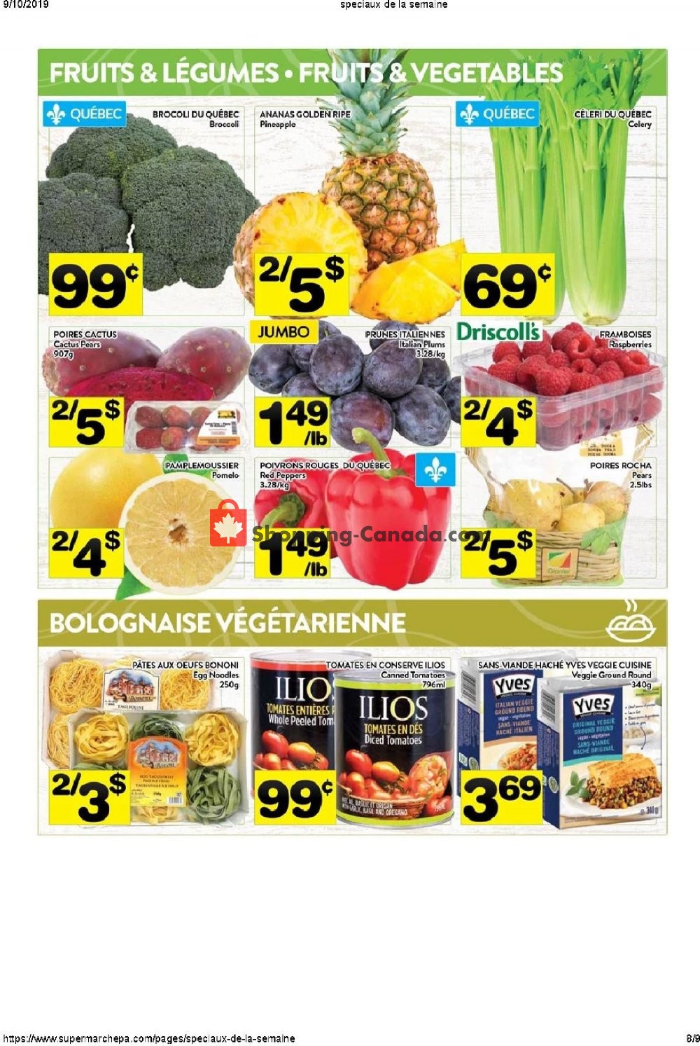 Supermarché PA flyer from Monday September 9, 2019 to Sunday September 15, 2019 - page 8