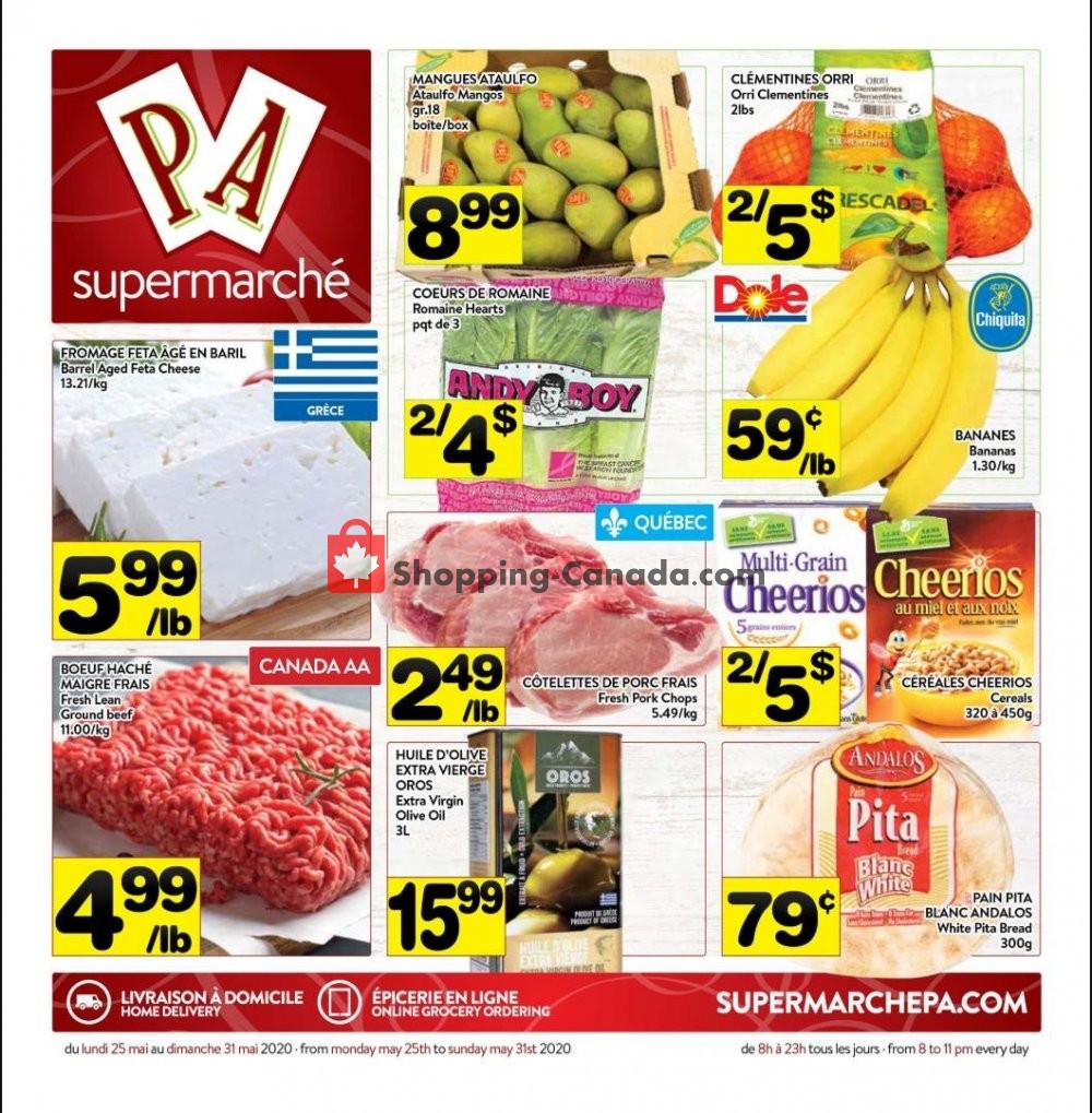 Supermarché PA flyer from Monday May 25, 2020 to Sunday May 31, 2020 - page 1