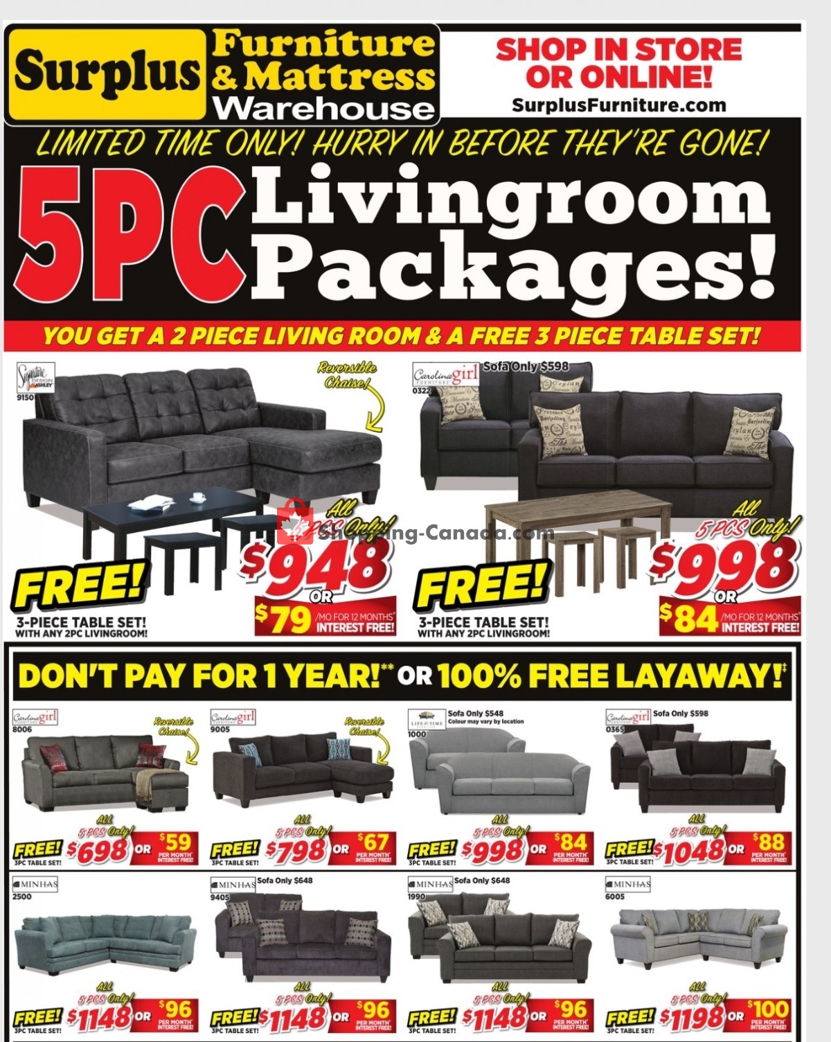 Surplus Furniture And Mattress Store flyer from Monday March 29, 2021 to Sunday April 4, 2021 - page 1
