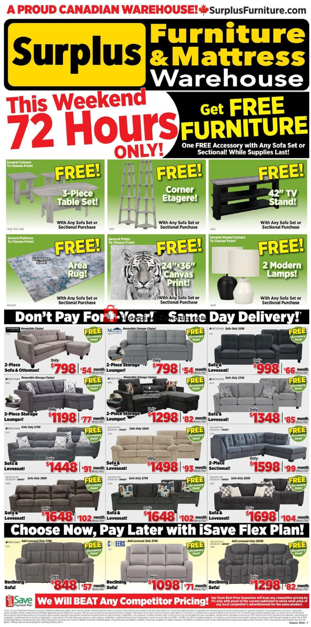 Surplus Furniture And Mattress Store flyer from Monday April 27, 2026 to Sunday May 3, 2026 - page 1