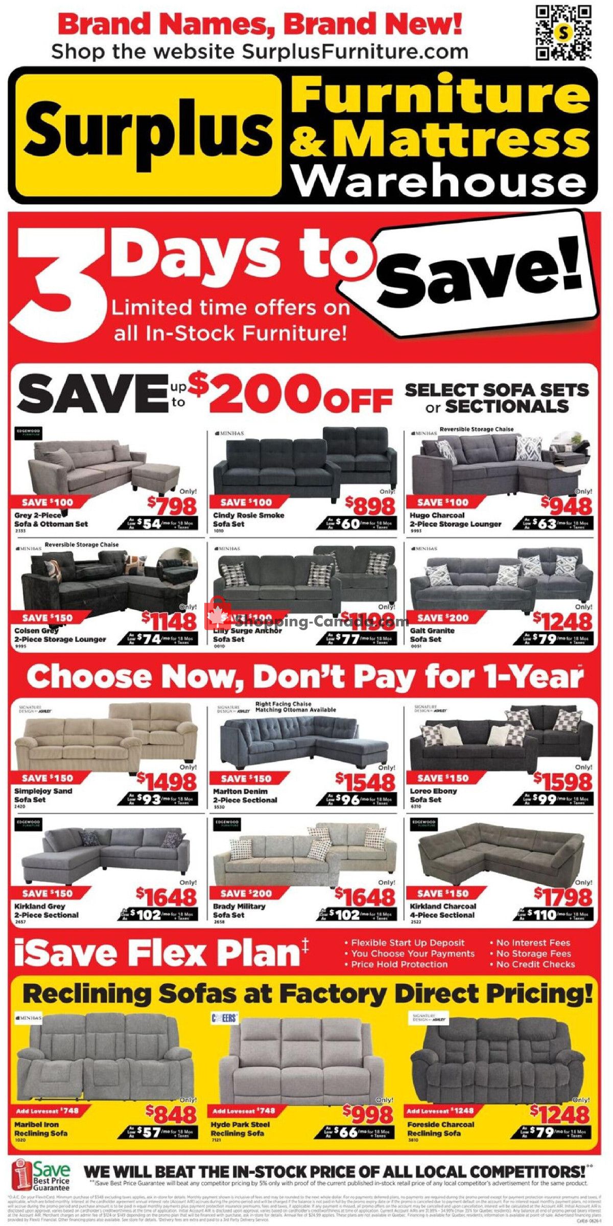 Surplus Furniture And Mattress Store flyer from Monday May 25, 2026 to Sunday May 31, 2026 - page 1