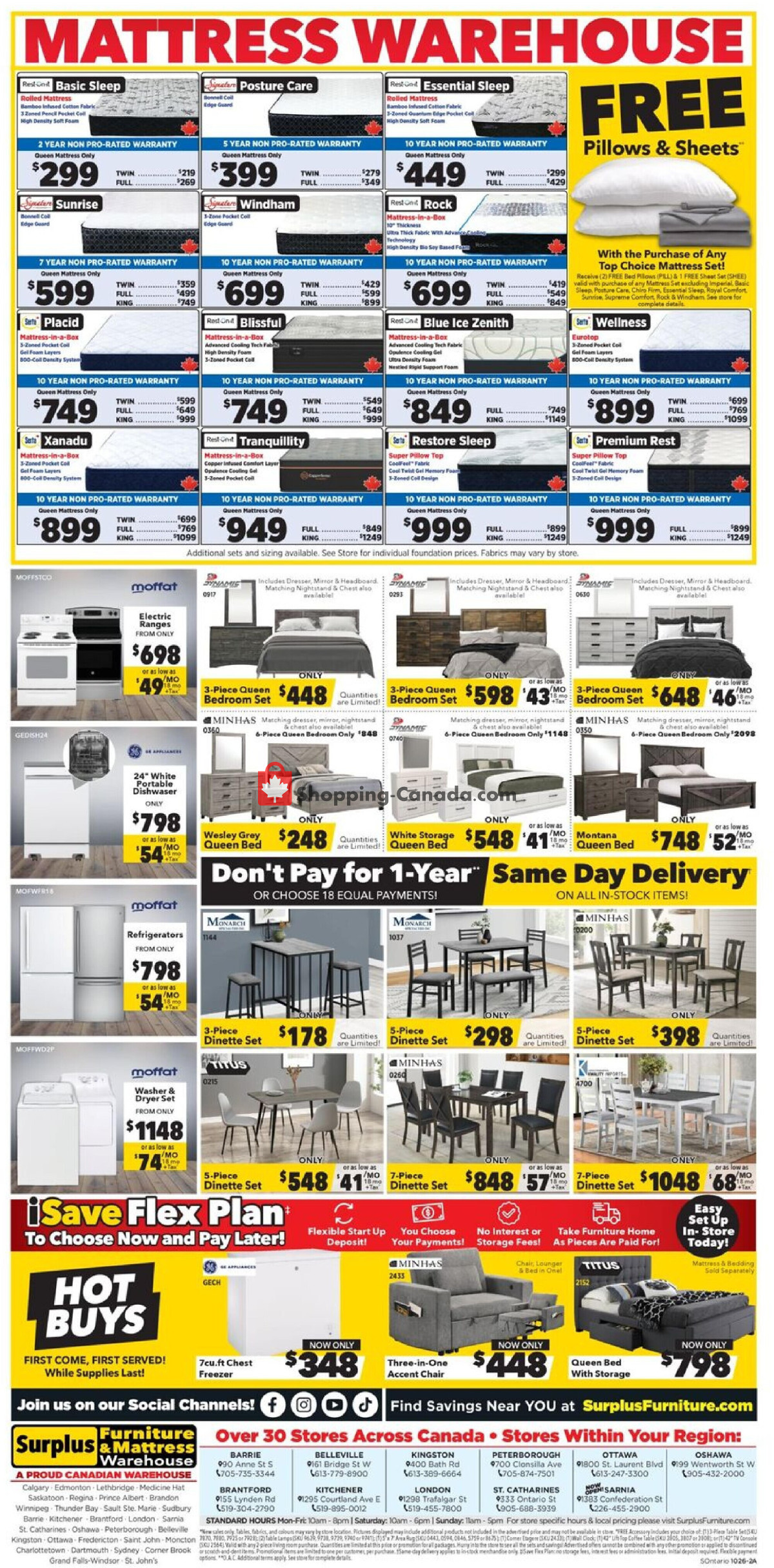 Surplus Furniture And Mattress Store flyer from Monday October 5, 2026 to Sunday October 25, 2026 - page 2