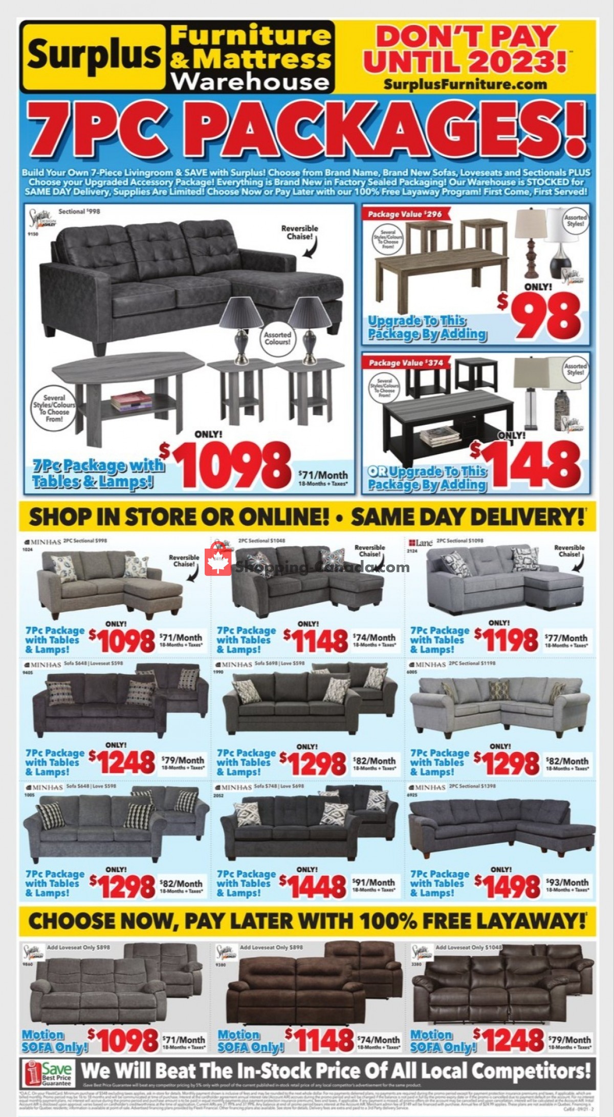 Surplus Furniture And Mattress Store flyer from Monday September 6, 2021 to Sunday September 12, 2021 - page 1