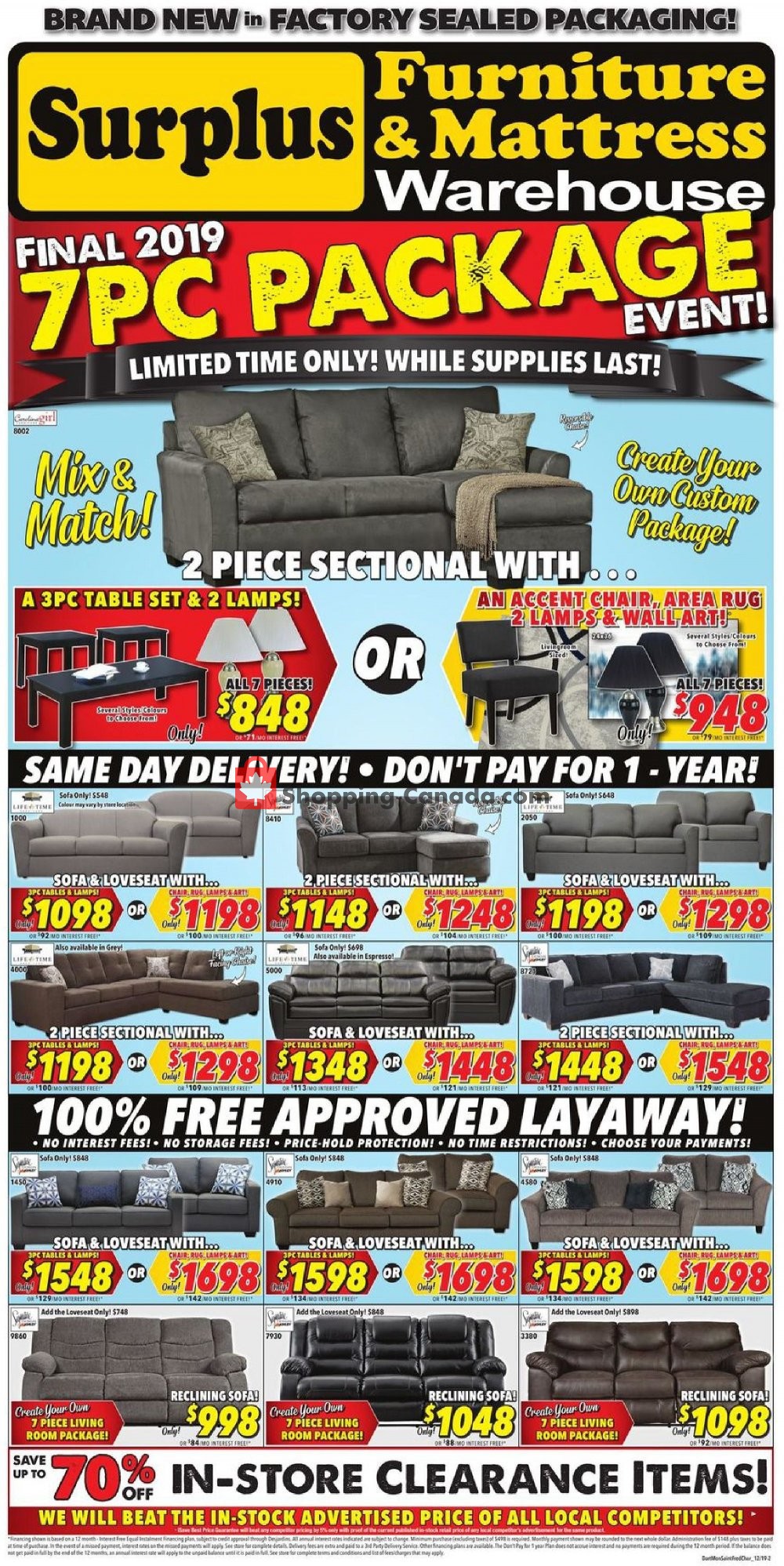 Surplus Furniture And Mattress Store Canada, flyer (Special Offer