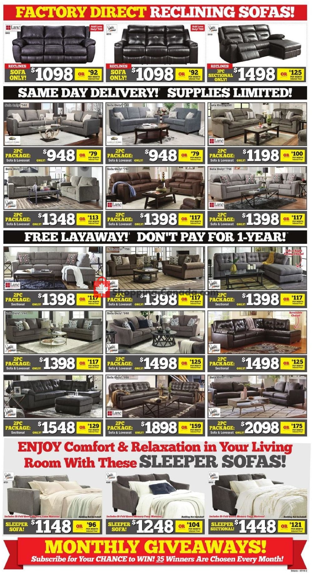 Surplus Furniture And Mattress Store flyer from Tuesday July 9, 2019 to Monday July 29, 2019 - page 2