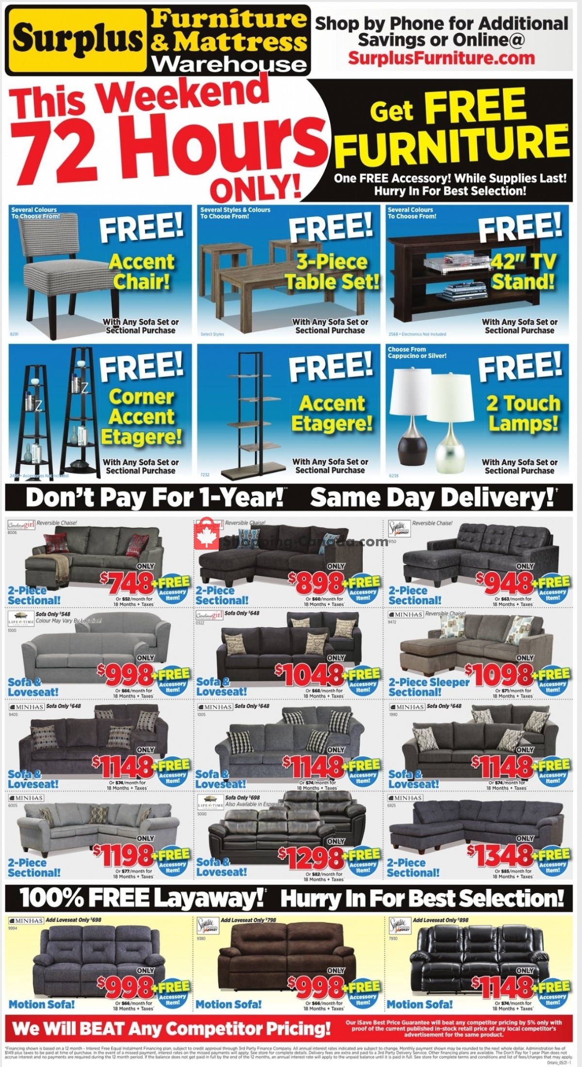 Surplus Furniture And Mattress Store flyer from Monday May 3, 2021 to Sunday May 9, 2021 - page 1