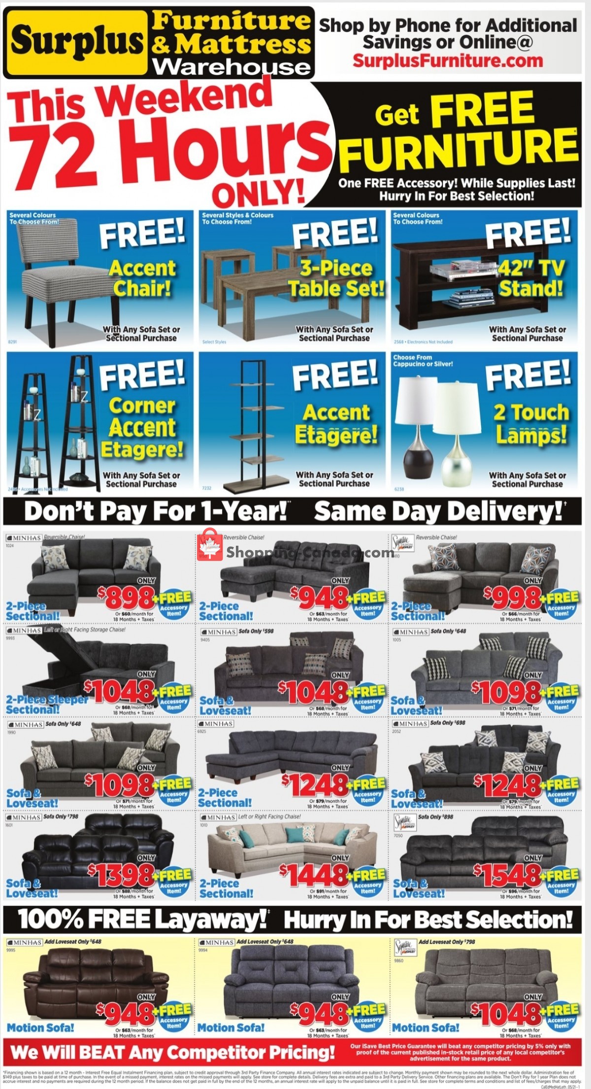 Surplus Furniture And Mattress Store flyer from Monday May 3, 2021 to Sunday May 9, 2021 - page 1