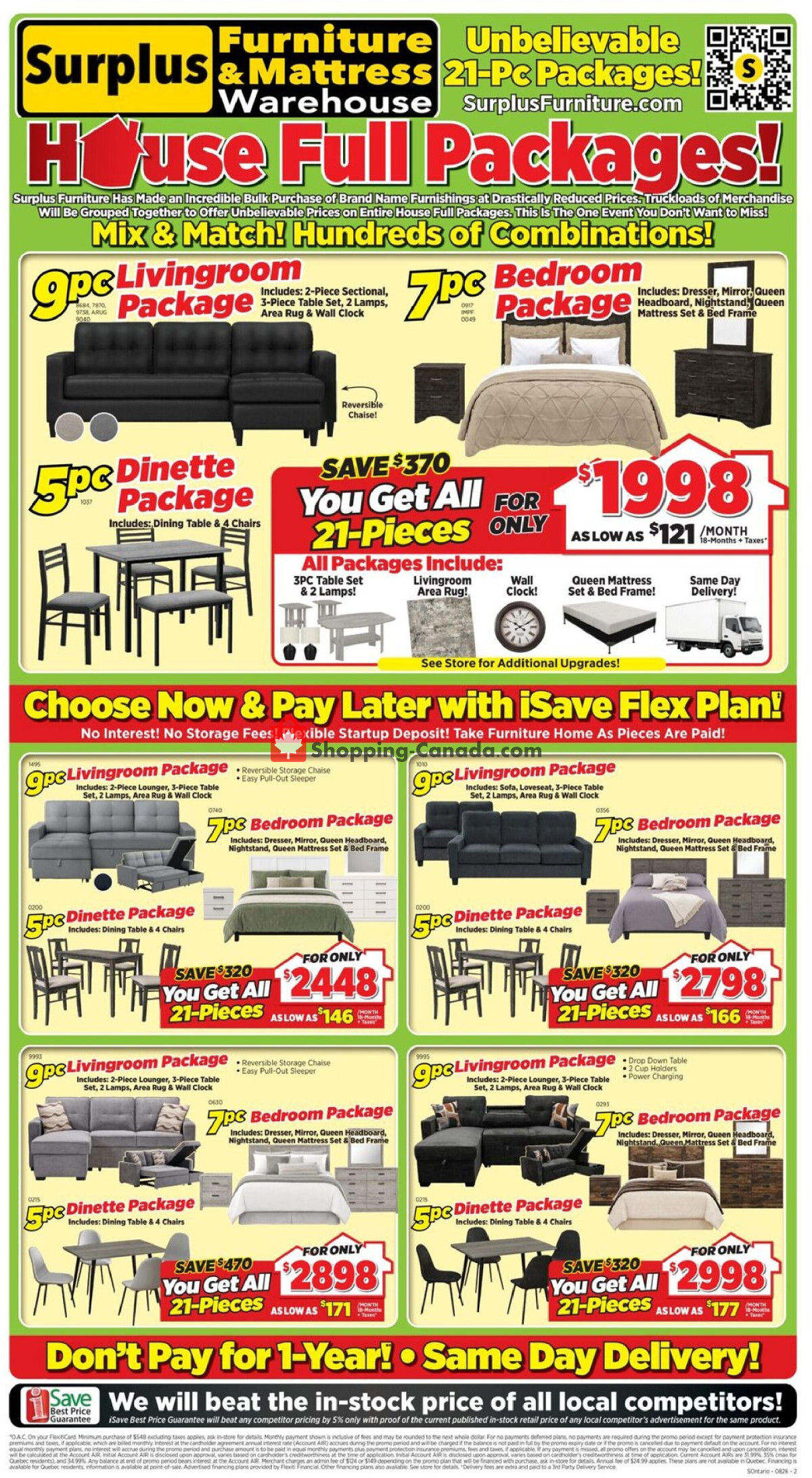Surplus Furniture And Mattress Store flyer from Monday August 3, 2026 to Sunday August 23, 2026 - page 1