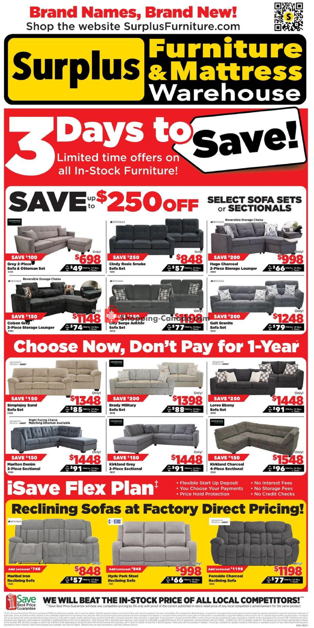 Surplus Furniture And Mattress Store flyer from Monday May 25, 2026 to Sunday May 31, 2026 - page 1