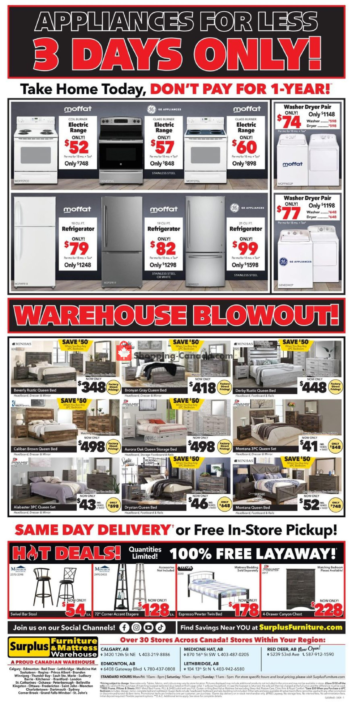 Surplus Furniture And Mattress Store flyer from Monday April 1, 2024 to Sunday April 7, 2024 - page 3