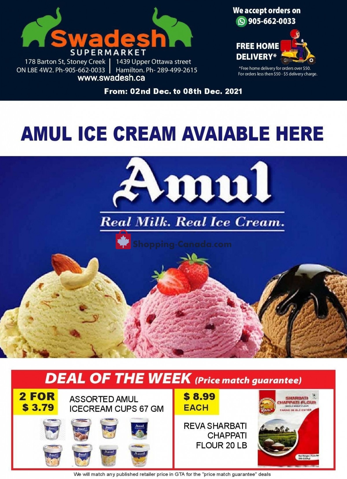 Swadesh Supermarket flyer from Thursday December 2, 2021 to Wednesday December 8, 2021 - page 1