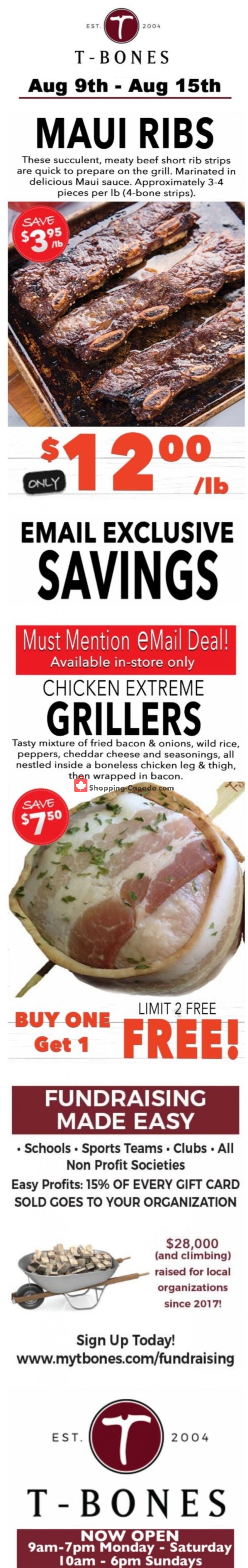 T-Bone's flyer from Friday August 9, 2019 to Thursday August 15, 2019 - page 1