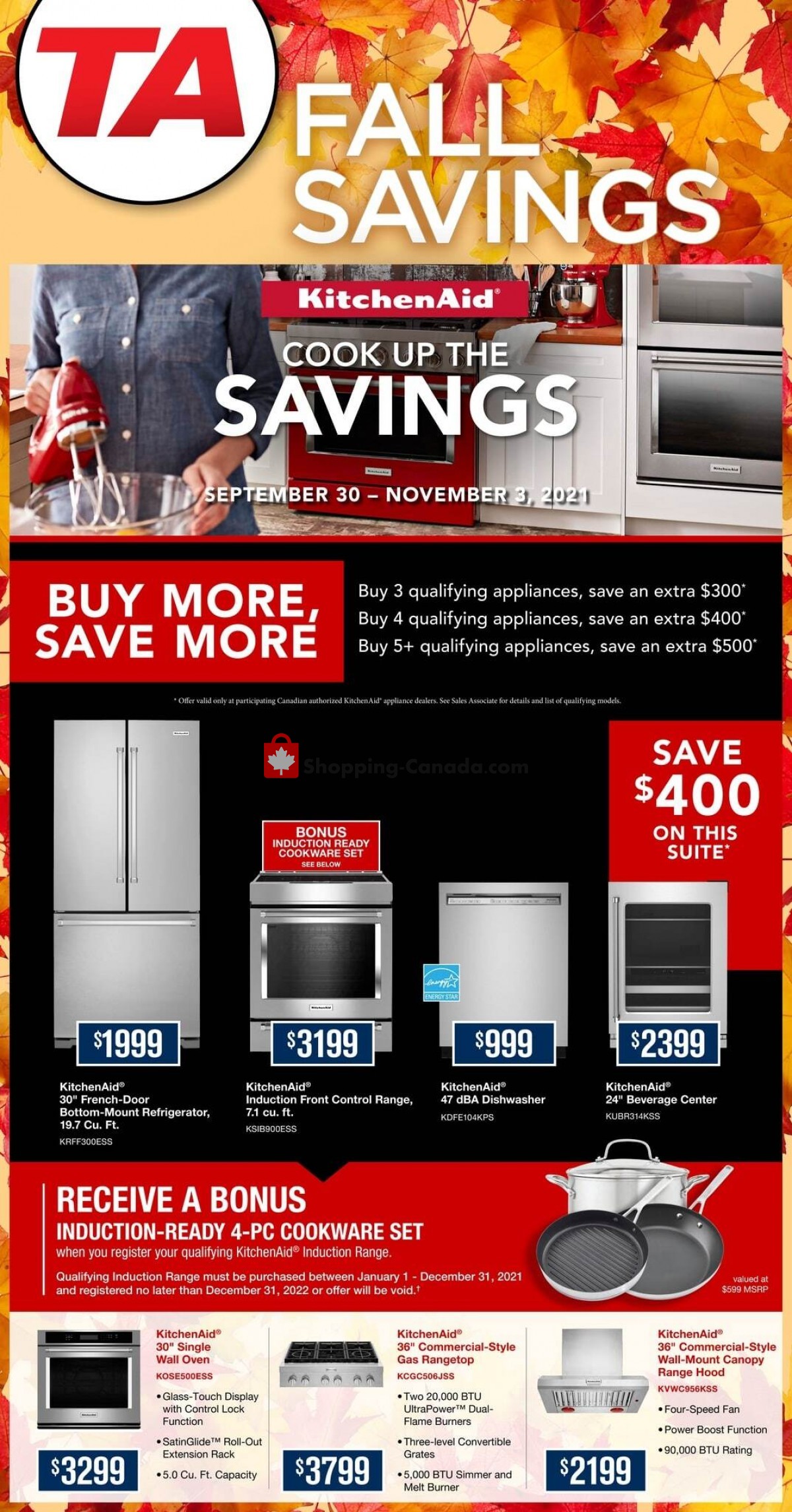 TA Appliances & Barbecues Canada, flyer (Fall Savings) September 30 November 3, 2021