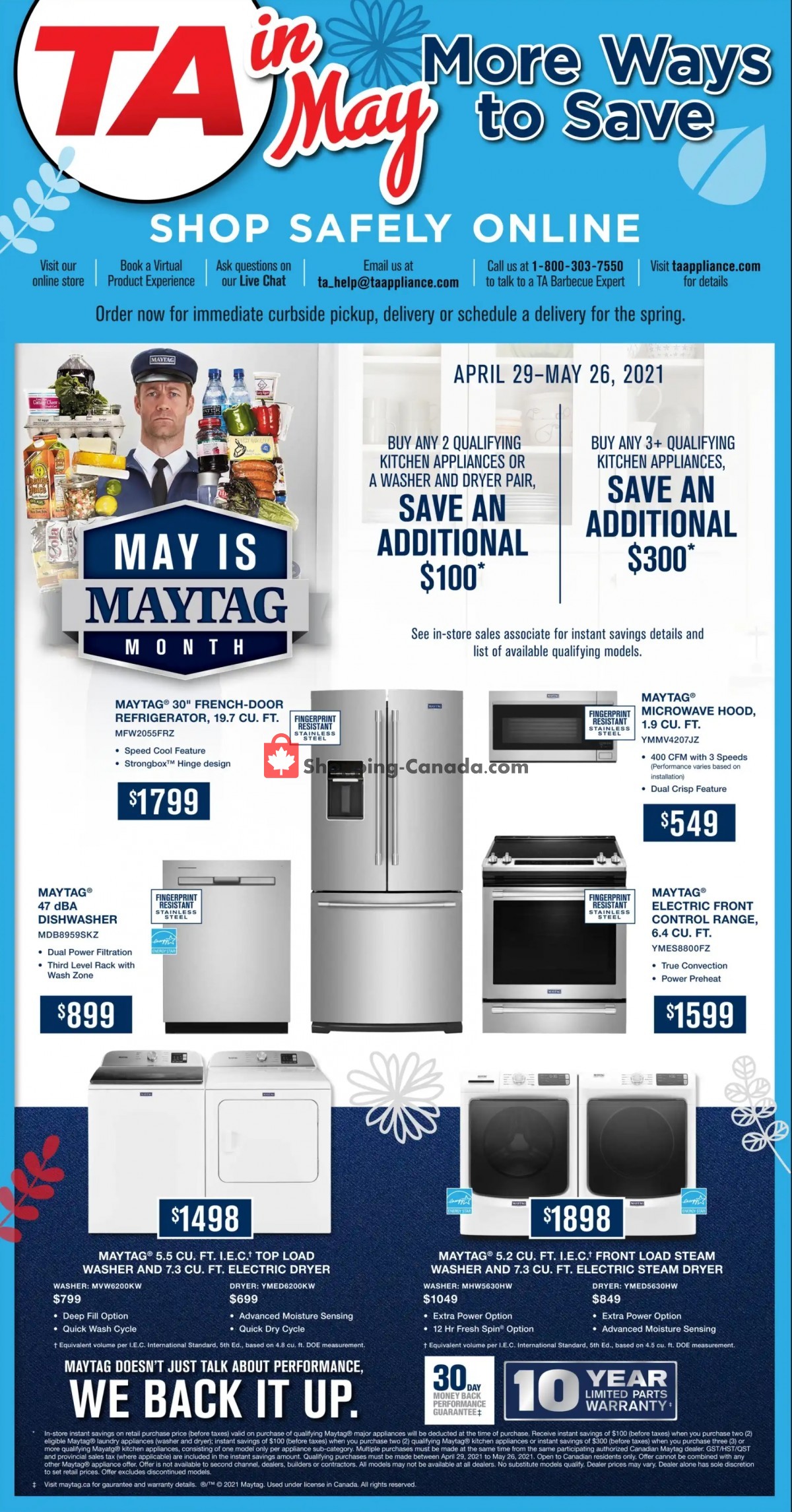 TA Appliances & Barbecues flyer from Thursday April 29, 2021 to Wednesday May 26, 2021 - page 1