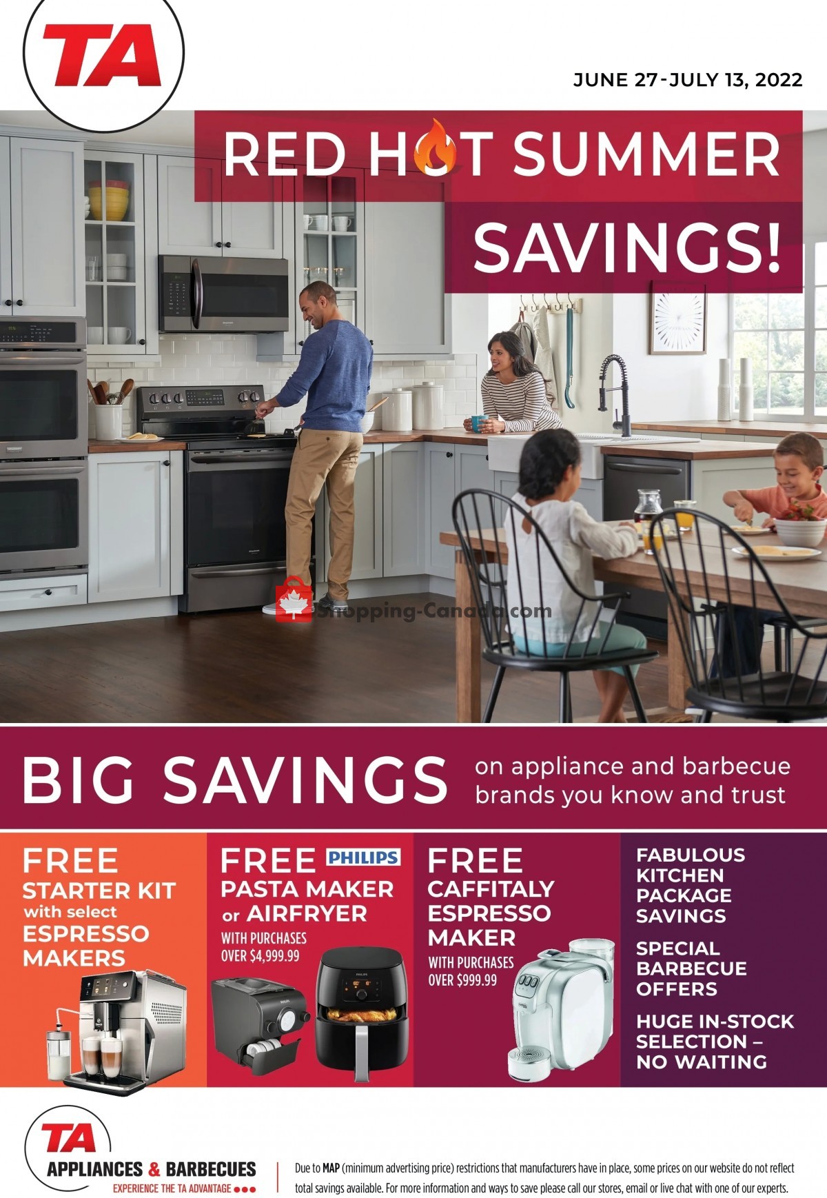 TA Appliances & Barbecues Canada, flyer (Red Hot Summer Savings