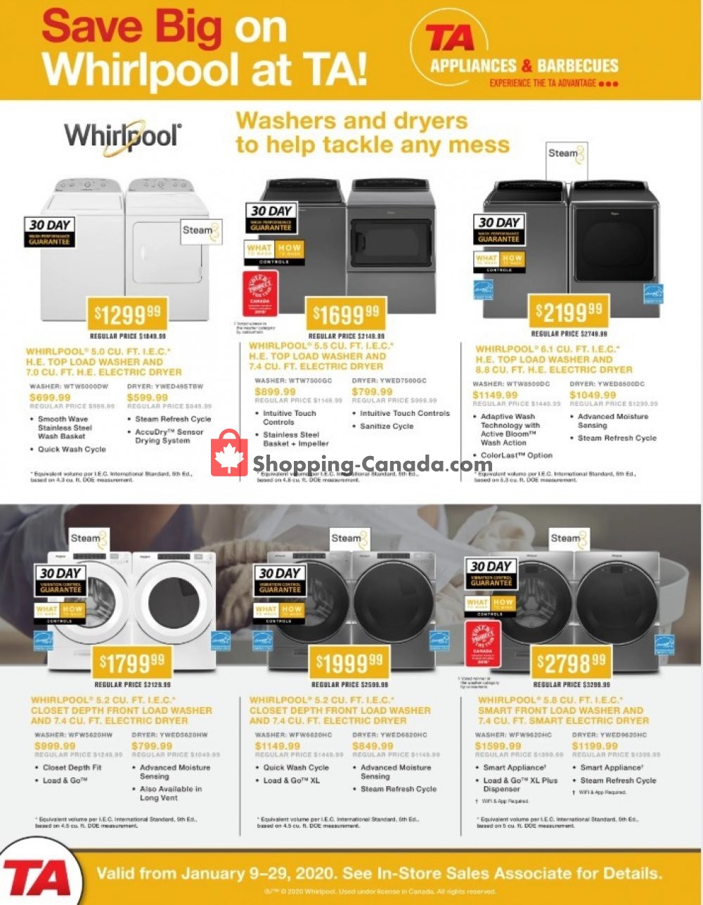 TA Appliances & Barbecues flyer from Thursday January 9, 2020 to Wednesday January 29, 2020 - page 1