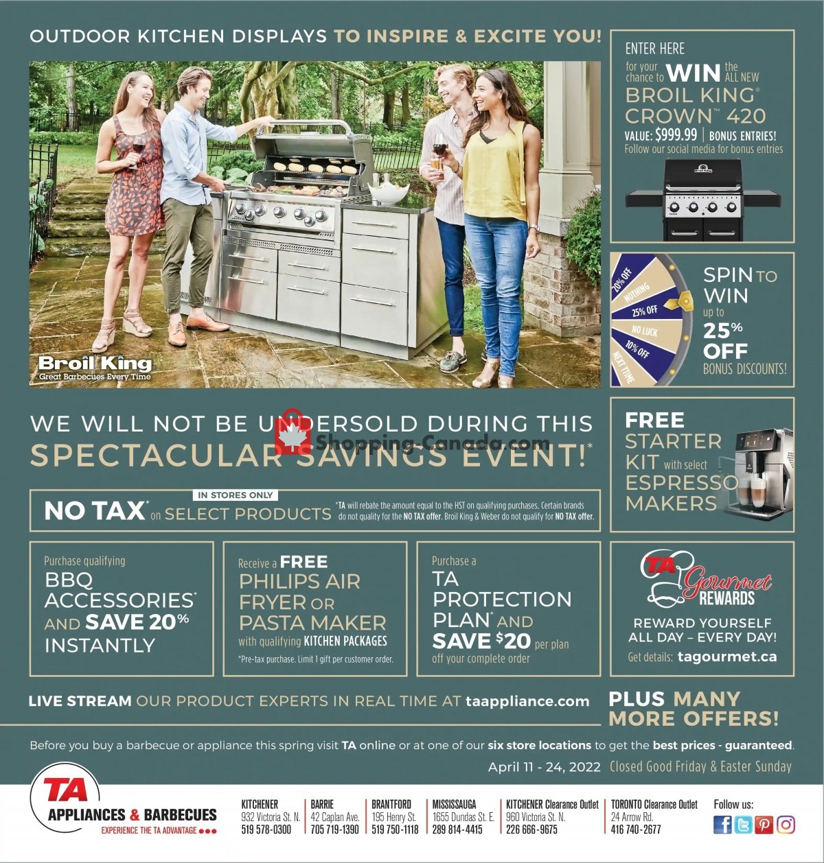 TA Appliances & Barbecues Canada, flyer (Spring Savings Sale) April