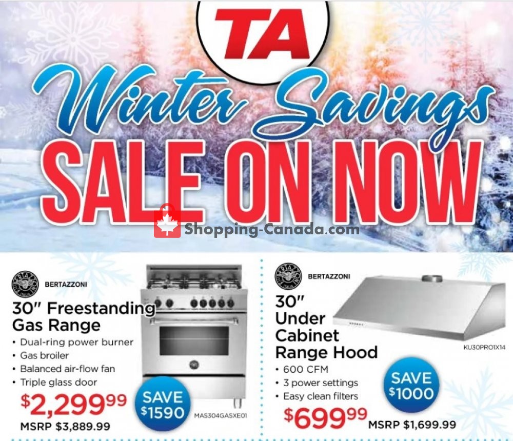 TA Appliances & Barbecues flyer from Monday January 13, 2020 to Friday January 31, 2020 - page 1