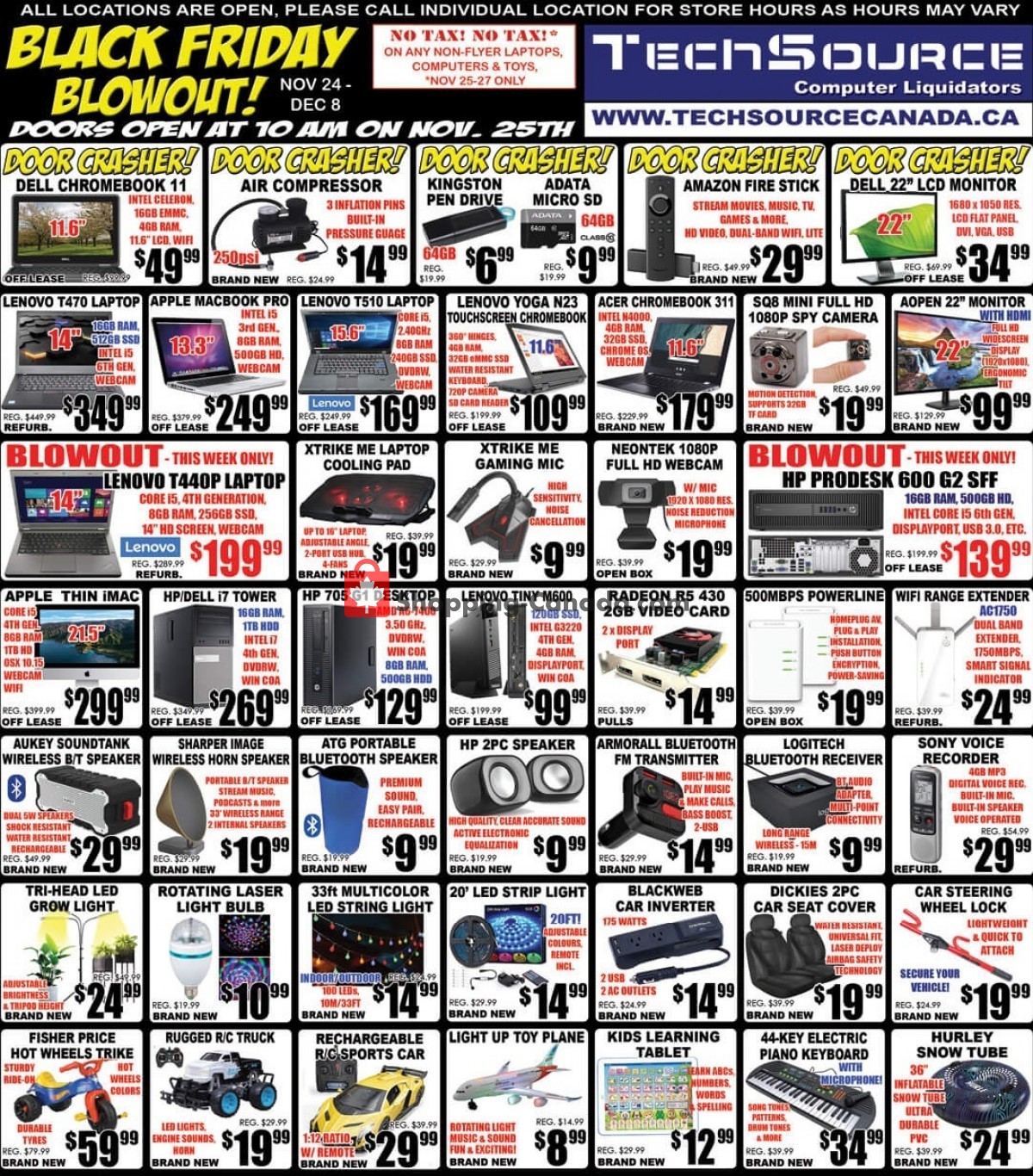 TechSource Canada flyer from Friday November 25, 2022 to Thursday December 8, 2022 - page 1