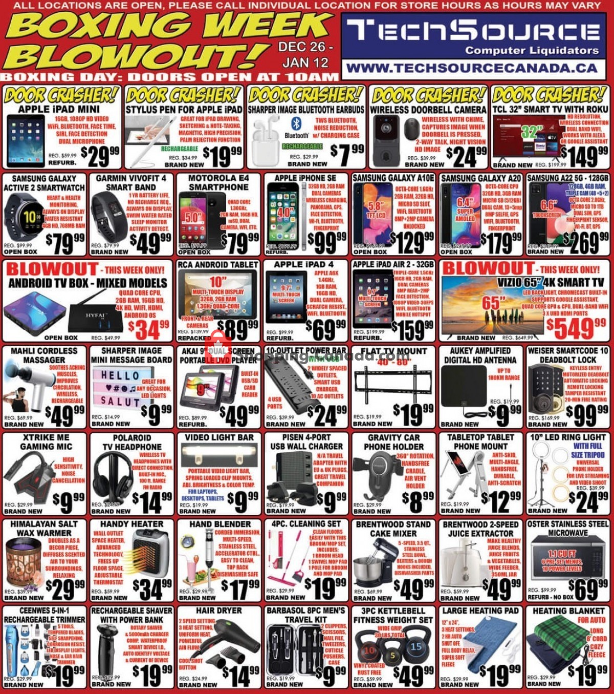 TechSource Canada flyer from Monday December 26, 2022 to Thursday January 12, 2023 - page 1
