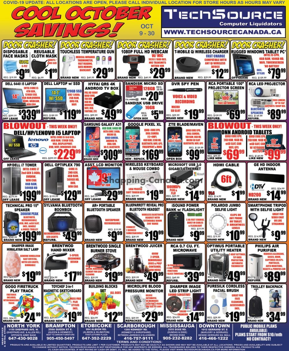 TechSource Canada flyer from Friday October 9, 2020 to Friday October 30, 2020 - page 1