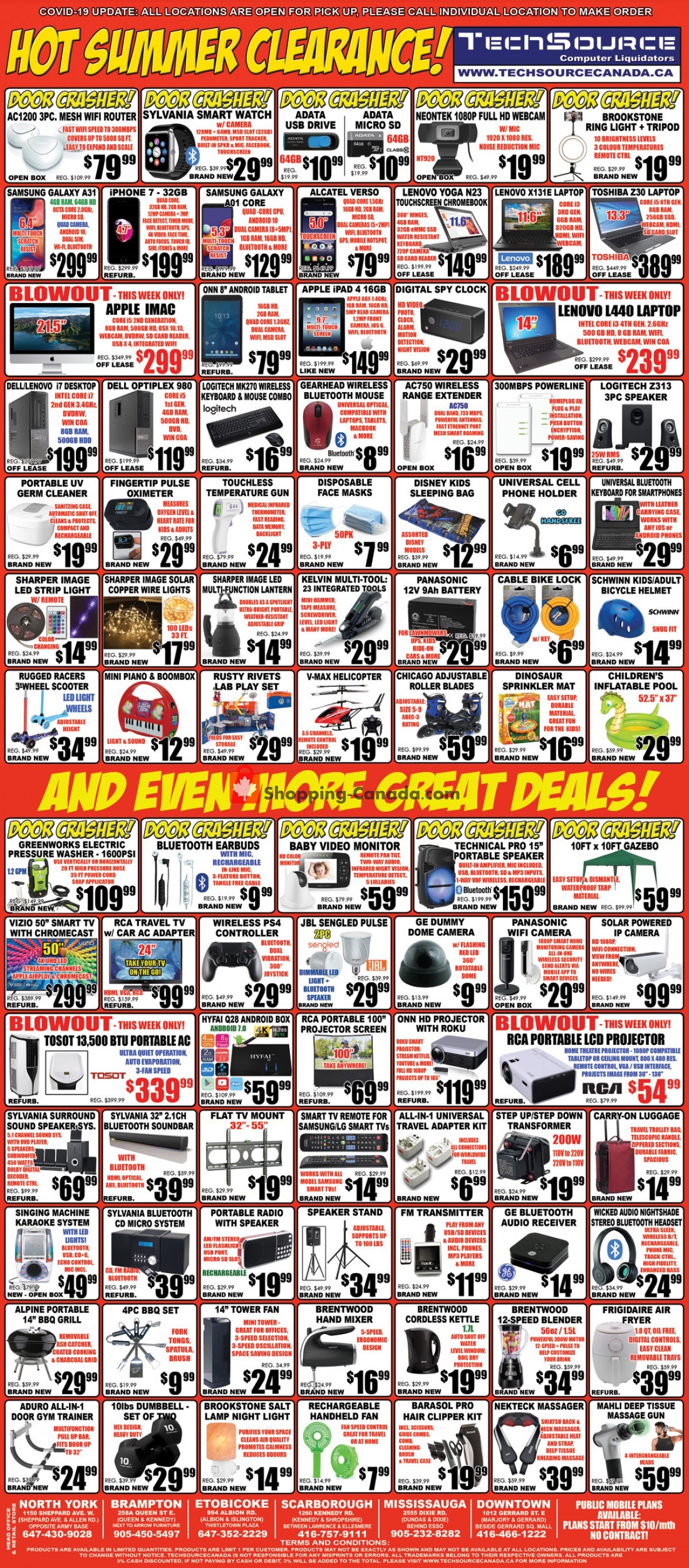 TechSource Canada flyer from Friday July 9, 2021 to Thursday August 5, 2021 - page 1