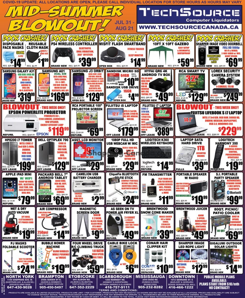 TechSource Canada flyer from Friday July 31, 2020 to Friday August 21, 2020 - page 1