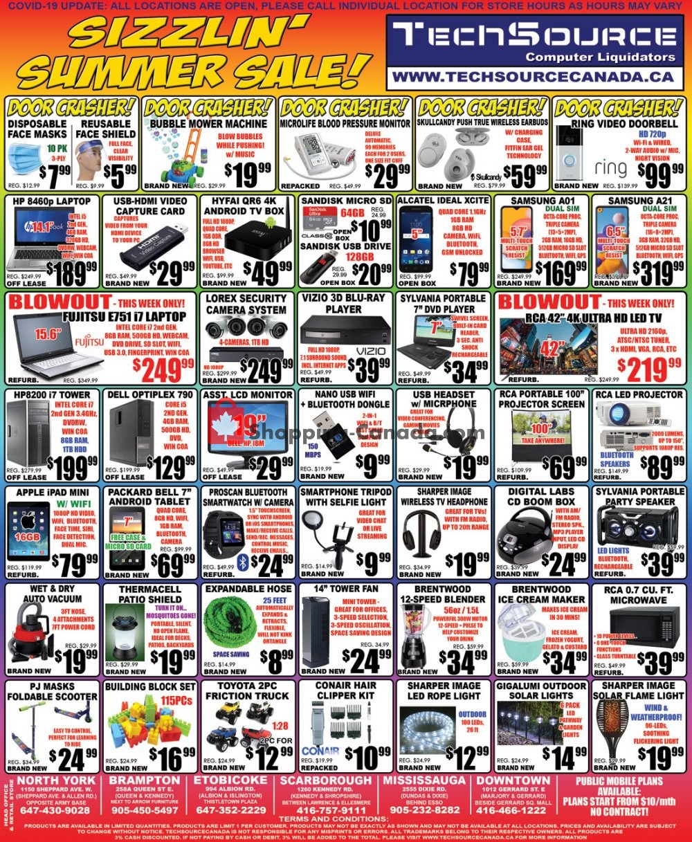 TechSource Canada flyer from Friday July 10, 2020 to Wednesday August 5, 2020 - page 1