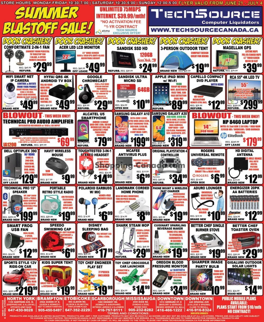 TechSource Canada flyer from Friday June 21, 2019 to Thursday July 4, 2019 - page 1