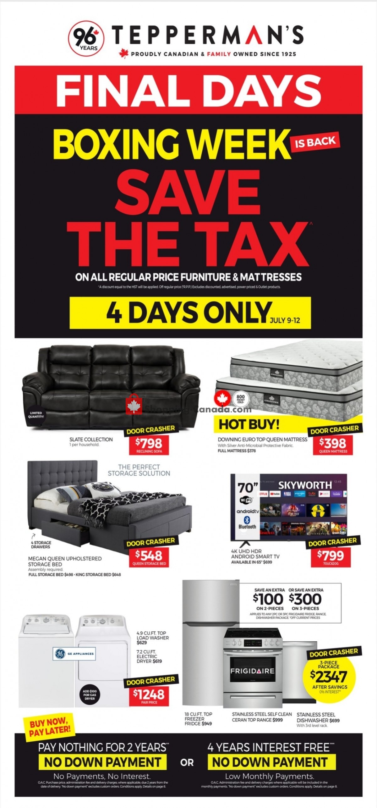 Tepperman's  flyer from Friday July 9, 2021 to Thursday July 15, 2021 - page 1