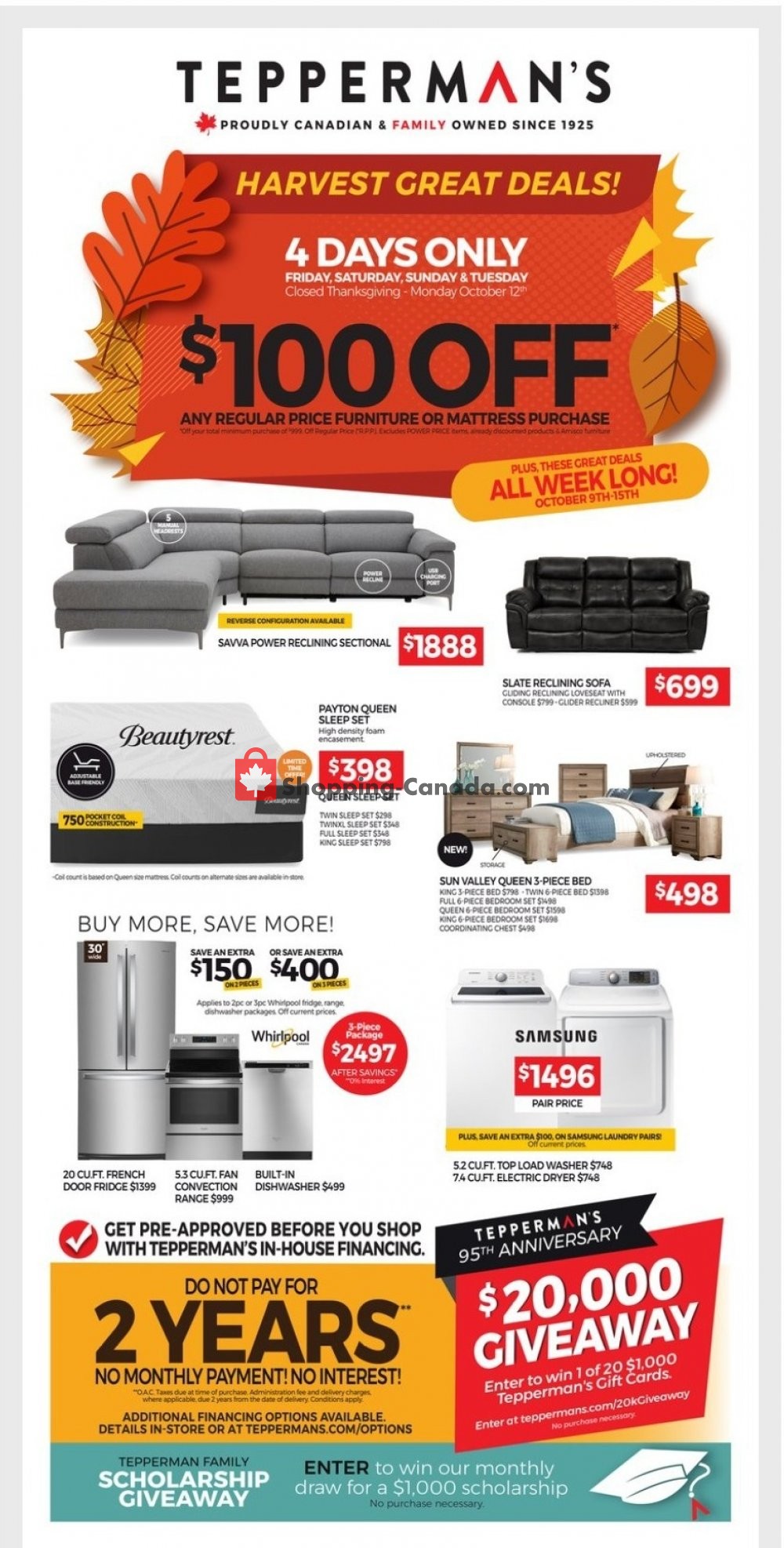 Tepperman's  flyer from Friday October 9, 2020 to Thursday October 15, 2020 - page 9
