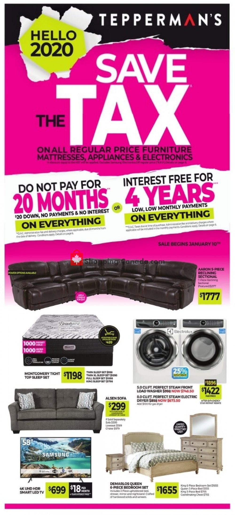 Tepperman's  flyer from Friday January 10, 2020 to Thursday January 16, 2020 - page 1