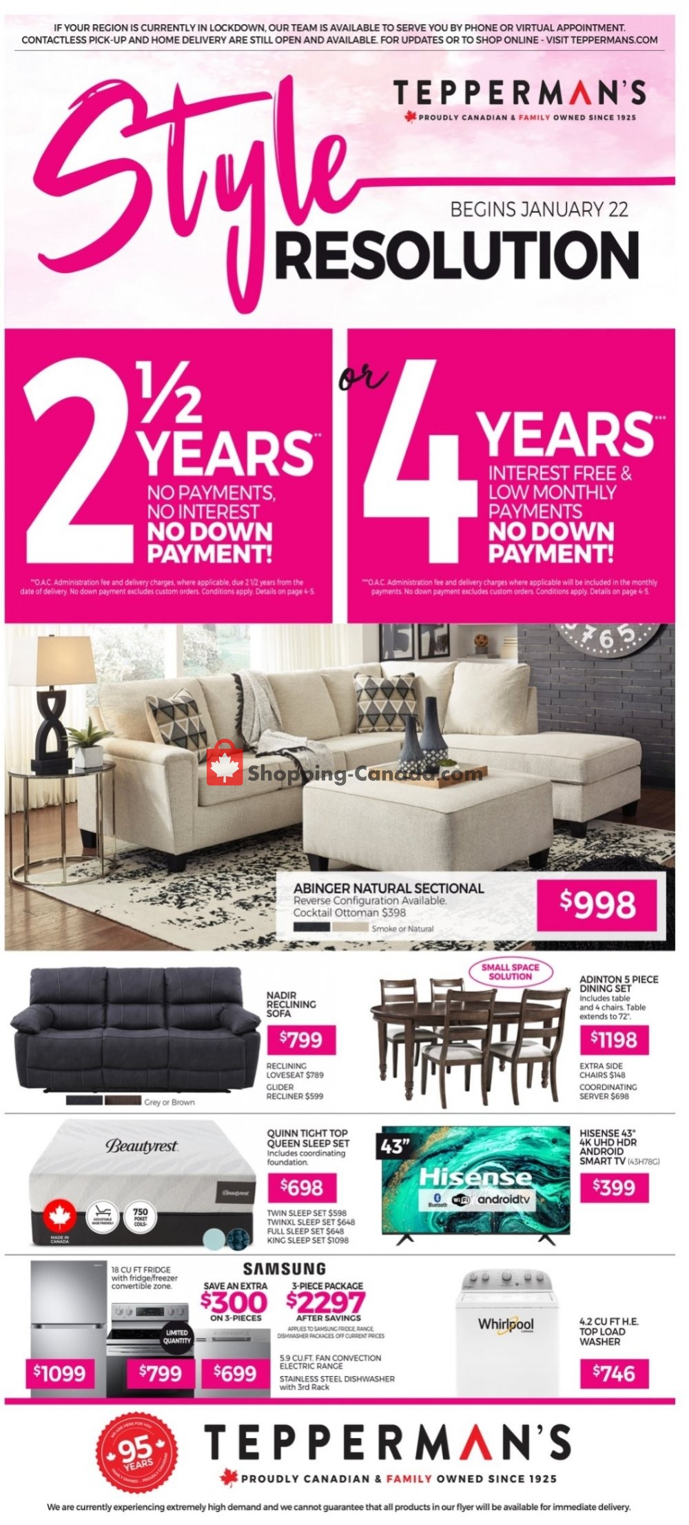 Tepperman's  flyer from Friday January 22, 2021 to Thursday January 28, 2021 - page 1