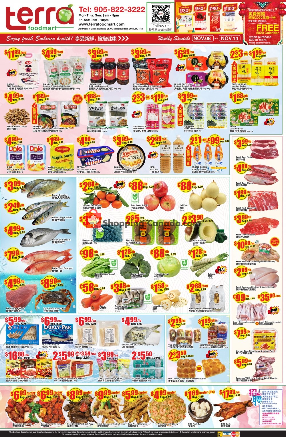 Terra Foodmart flyer from Friday November 8, 2019 to Thursday November 14, 2019 - page 1