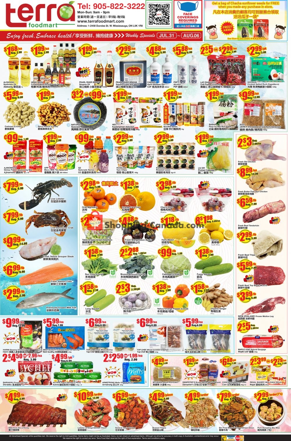 Terra Foodmart flyer from Friday July 31, 2020 to Thursday August 6, 2020 - page 1