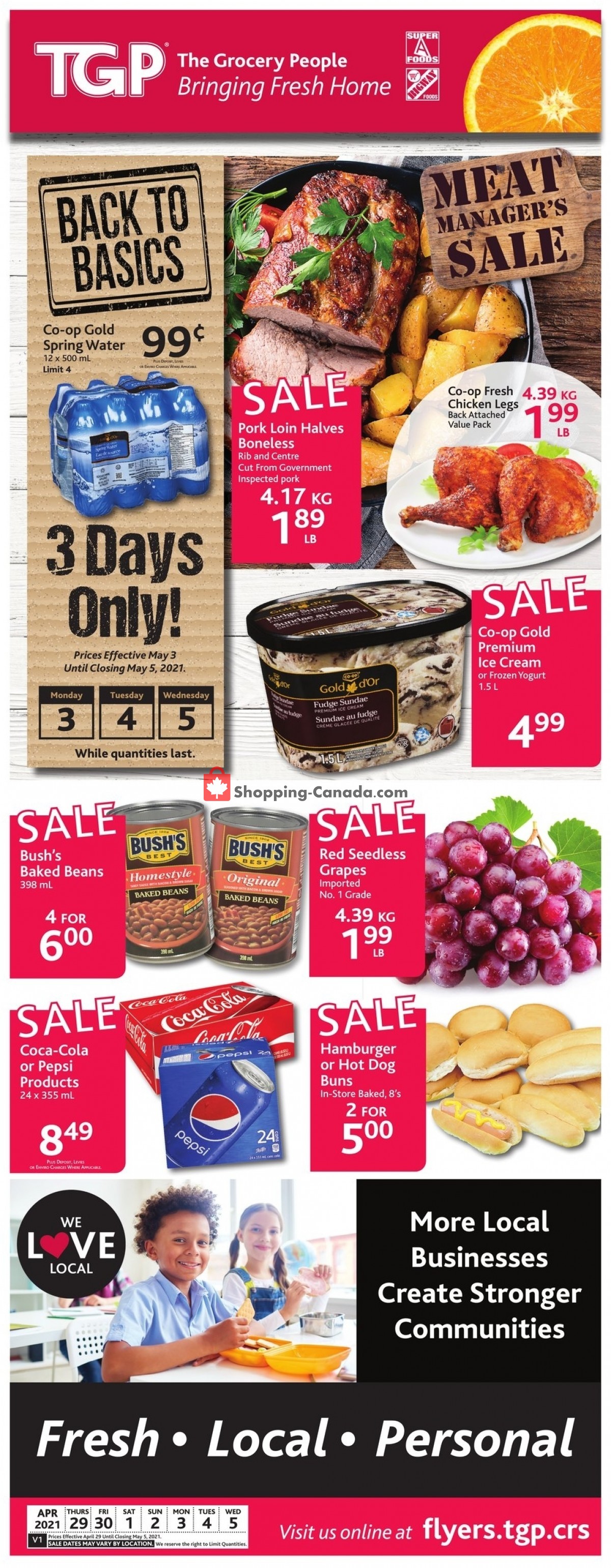 TGP flyer from Thursday April 29, 2021 to Wednesday May 5, 2021 - page 1