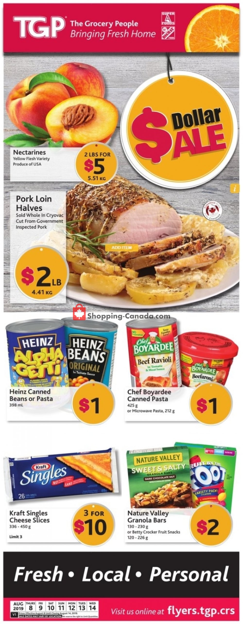 TGP flyer from Thursday August 8, 2019 to Wednesday August 14, 2019 - page 1