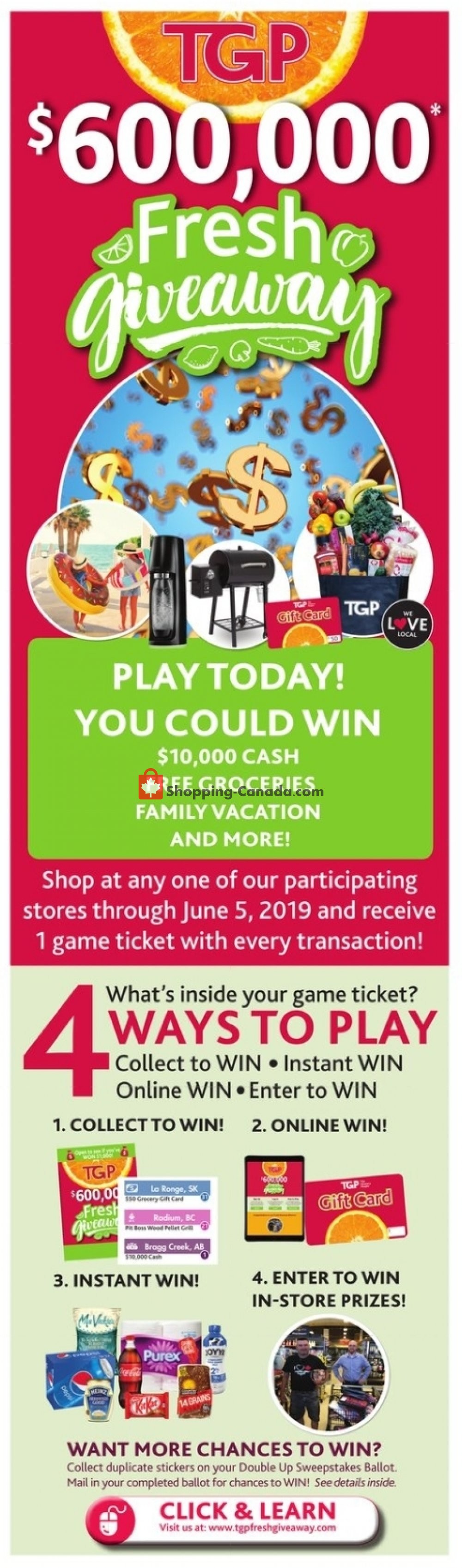 TGP flyer from Thursday April 18, 2019 to Wednesday April 24, 2019 - page 1