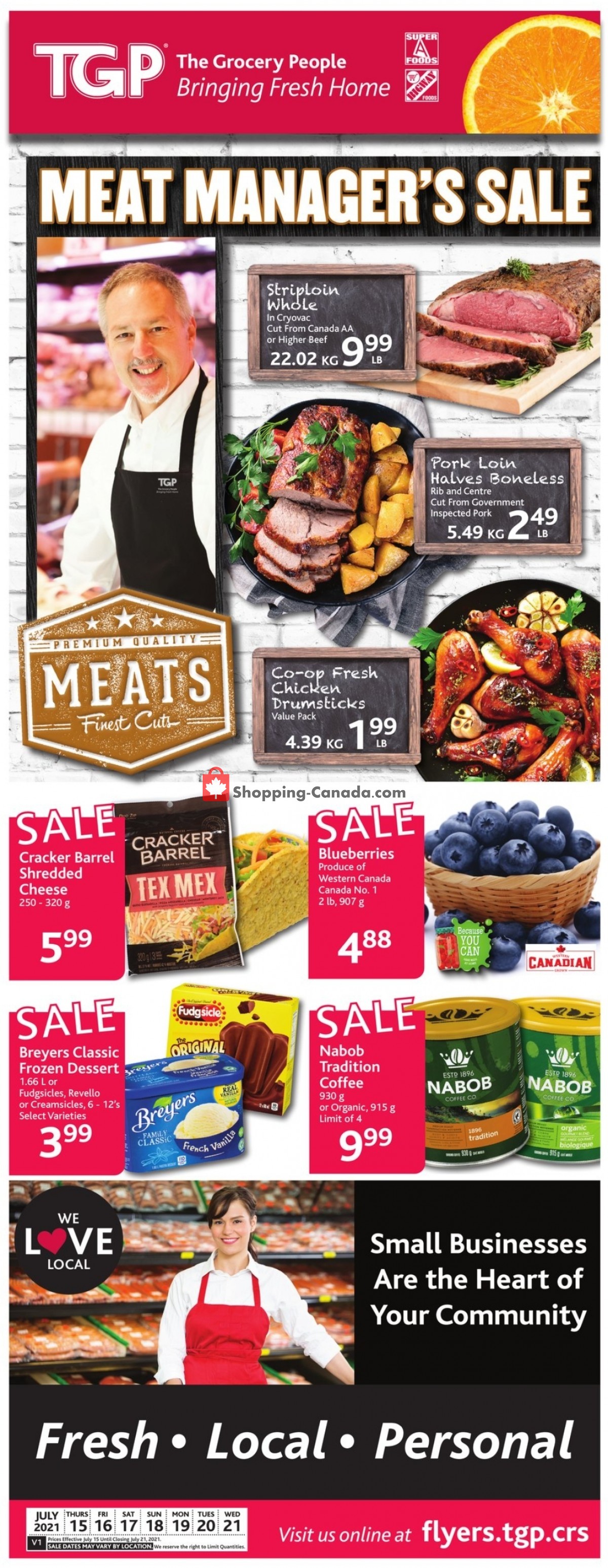 TGP flyer from Thursday July 15, 2021 to Wednesday July 21, 2021 - page 1