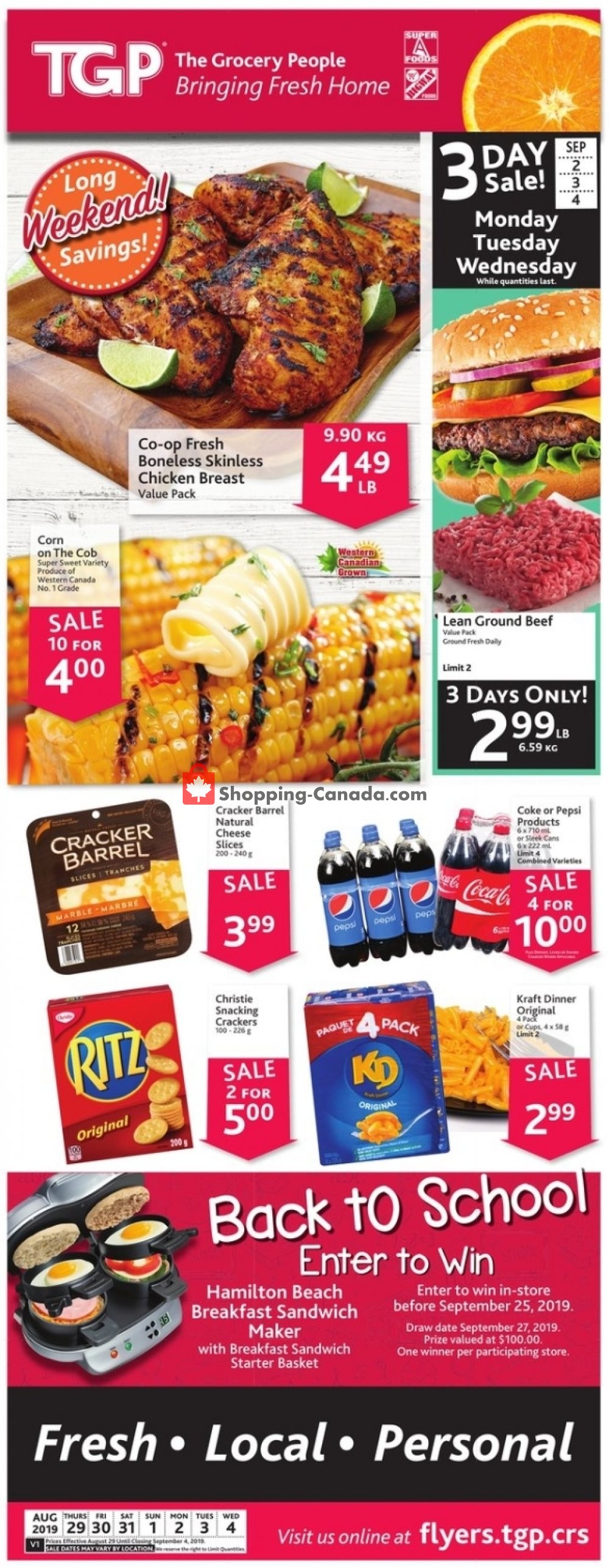 TGP Canada, flyer (Special Offer) August 29 September 4, 2019