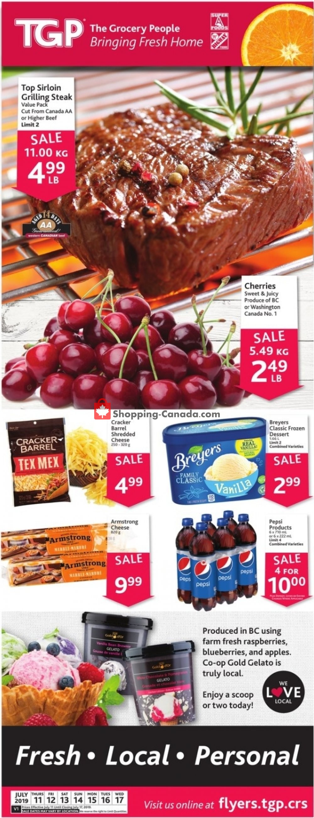 TGP flyer from Thursday July 11, 2019 to Wednesday July 17, 2019 - page 1