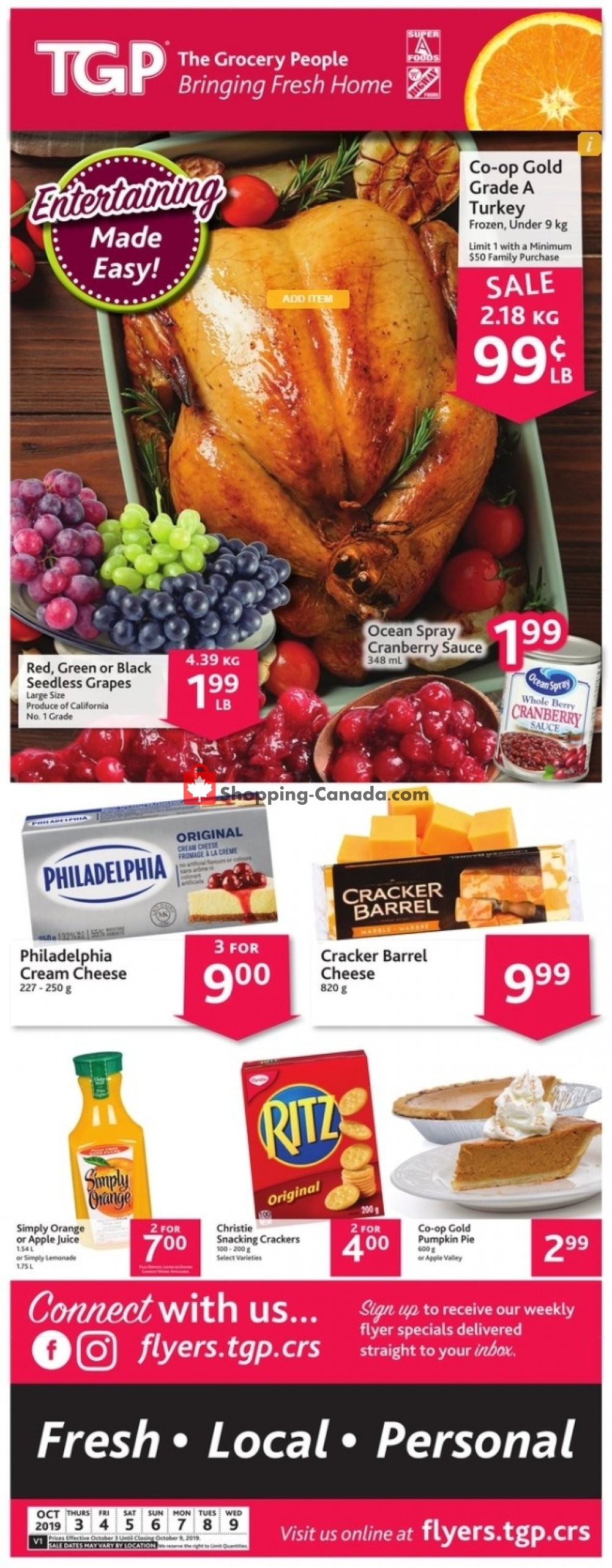 TGP flyer from Thursday October 3, 2019 to Wednesday October 9, 2019 - page 1