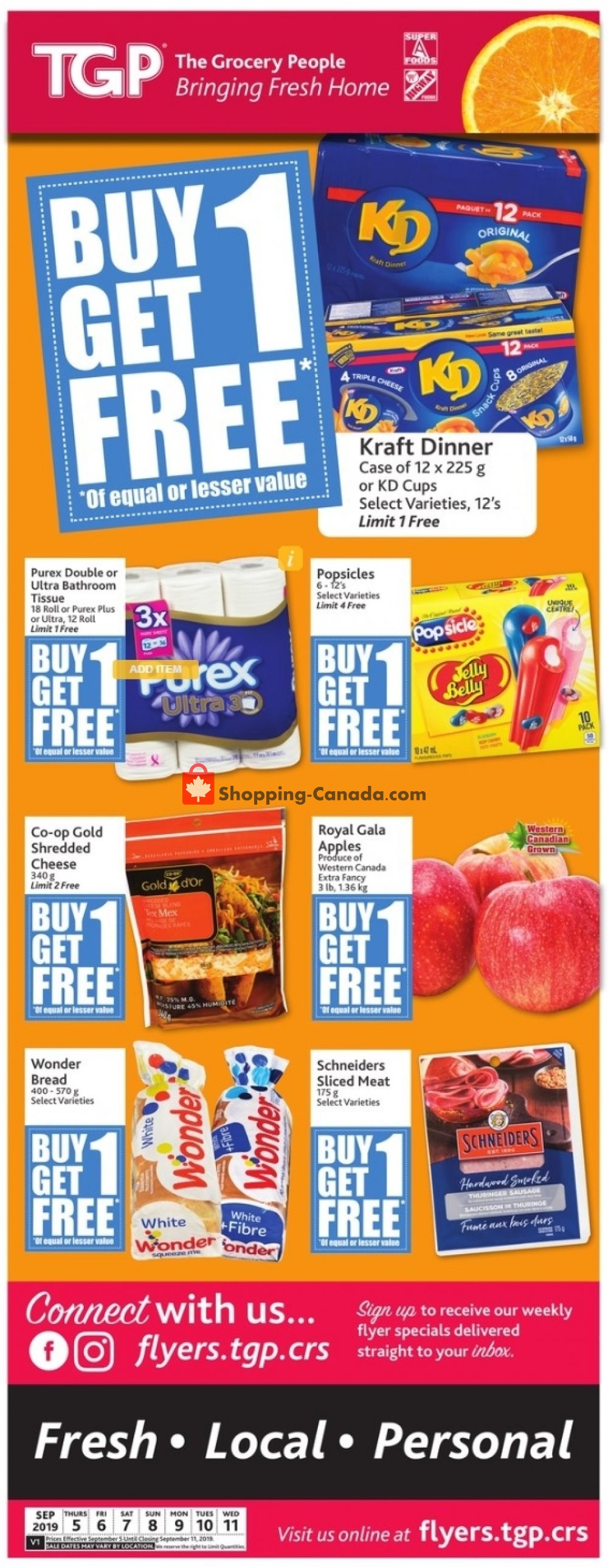 TGP flyer from Thursday September 5, 2019 to Wednesday September 11, 2019 - page 1