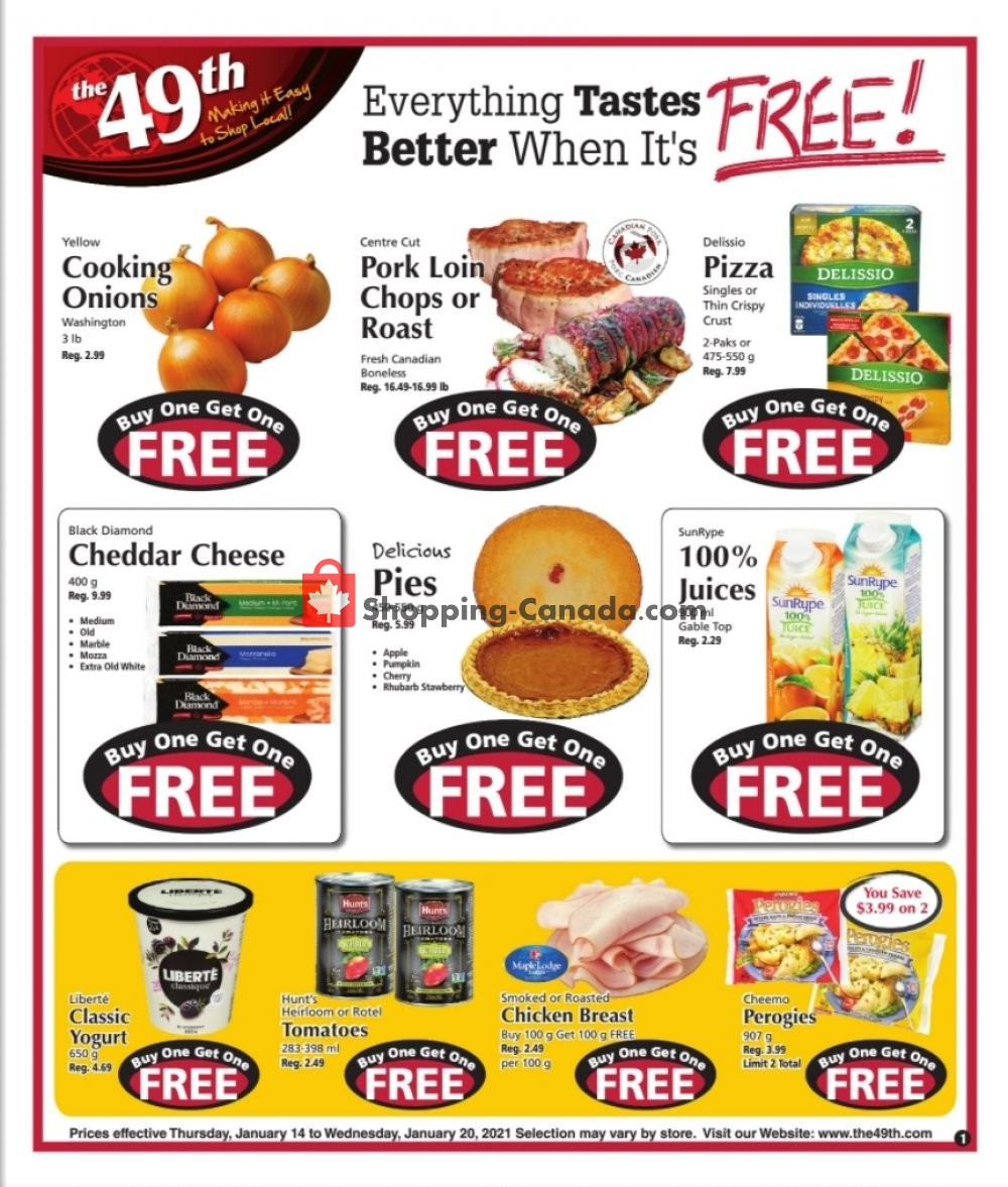 The 49th Parallel Grocery flyer from Thursday January 14, 2021 to Wednesday January 20, 2021 - page 1