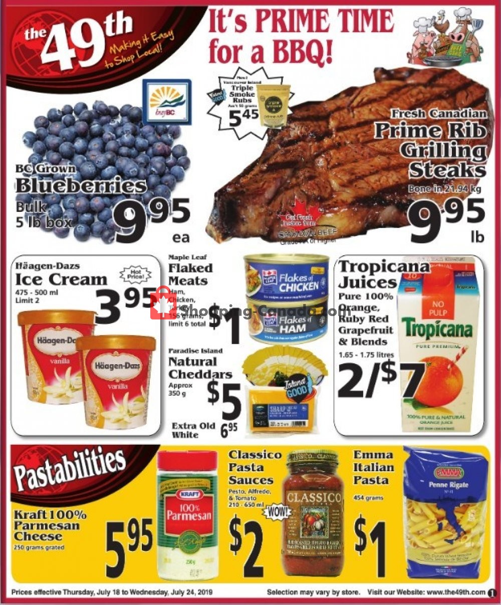 The 49th Parallel Grocery flyer from Thursday July 18, 2019 to Wednesday July 24, 2019 - page 1