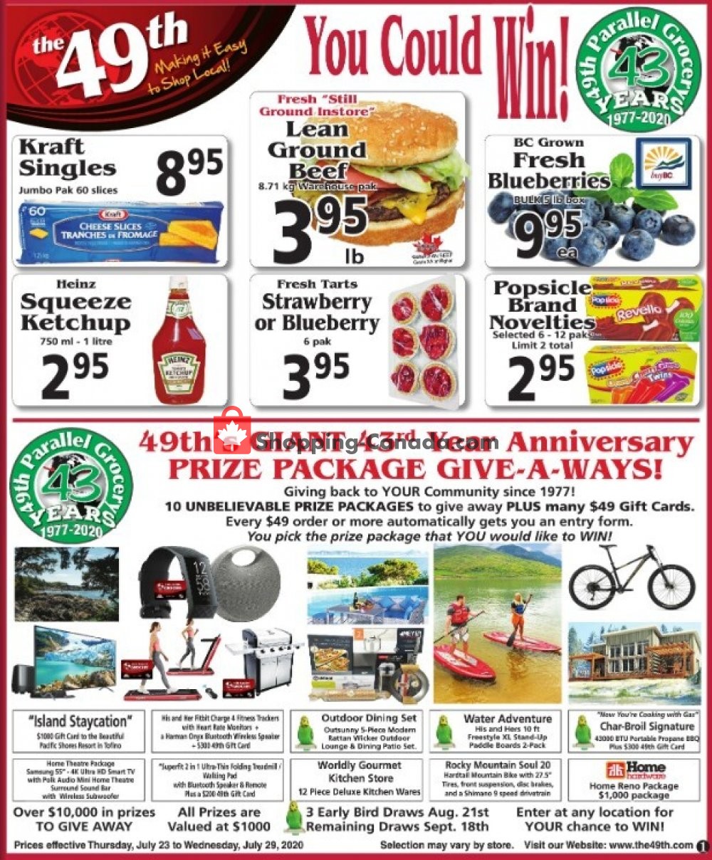 The 49th Parallel Grocery flyer from Thursday July 23, 2020 to Wednesday July 29, 2020 - page 1